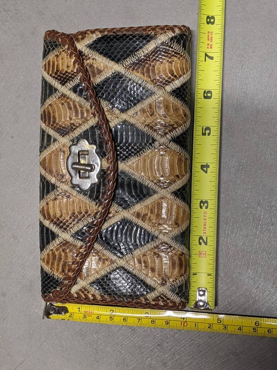 Vintage circa 1991 Handmade snakeskin and leather… - image 2