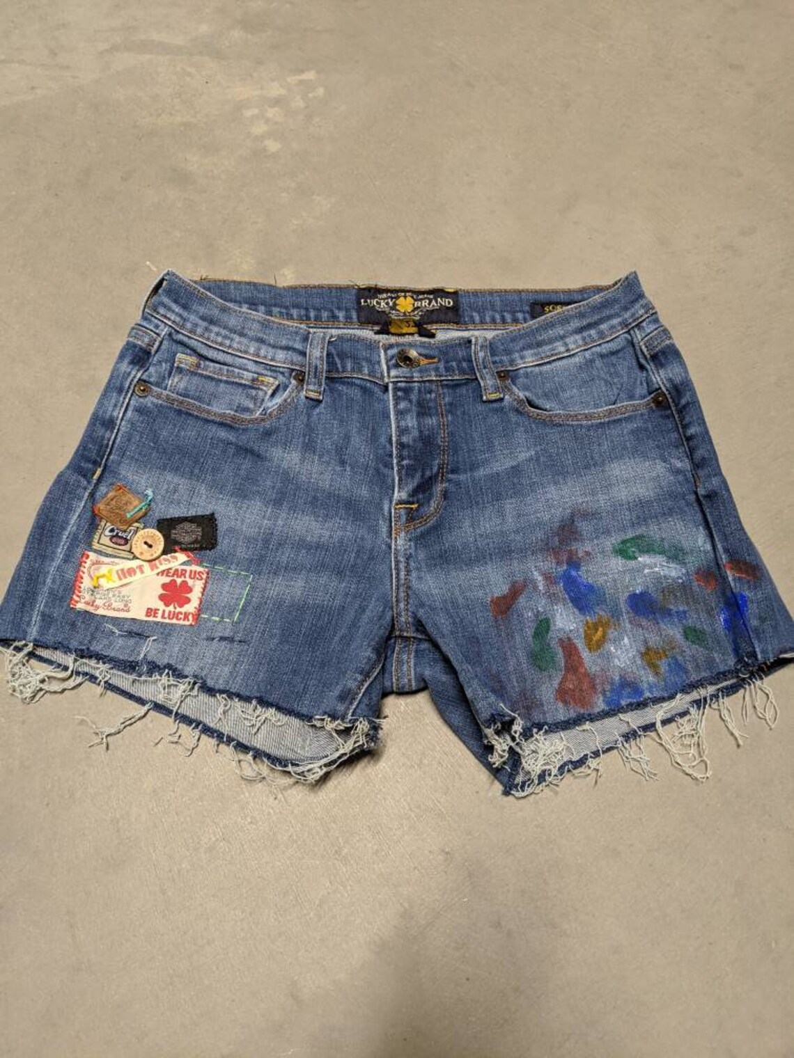 Hand-Painted & Patched Shorts size 4 / 27 | Etsy