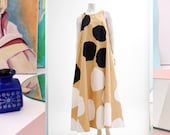 FENNO Sport vintage circular graphic print oversized cotton shirt dress from 70s finnish design summer maxi dress