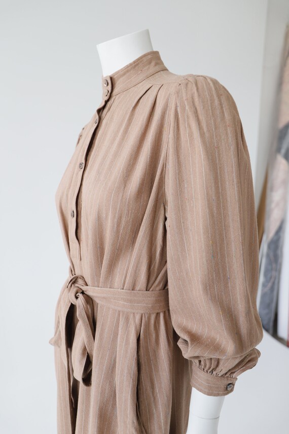 Arola vintage midi dress / raw silk shirtdress / … - image 4