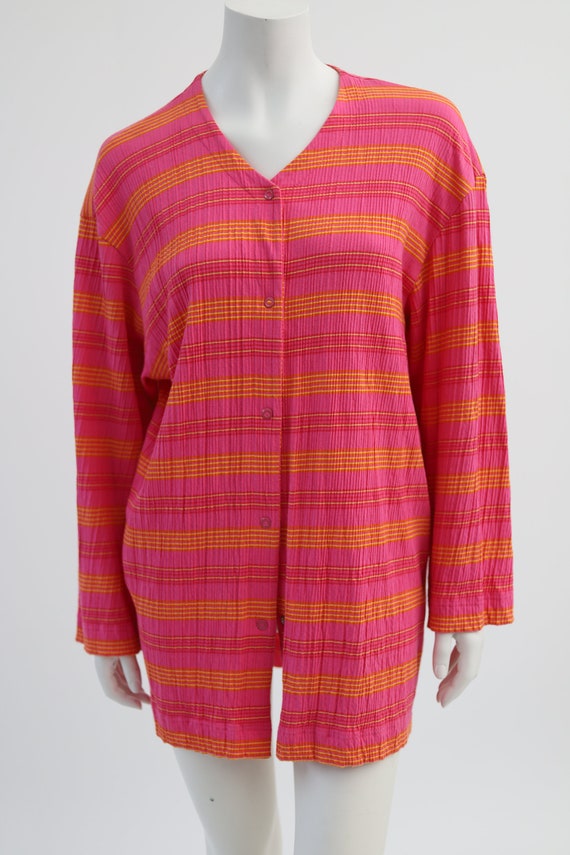 Vintage Marimekko MARJA SUNA pink striped texture… - image 2