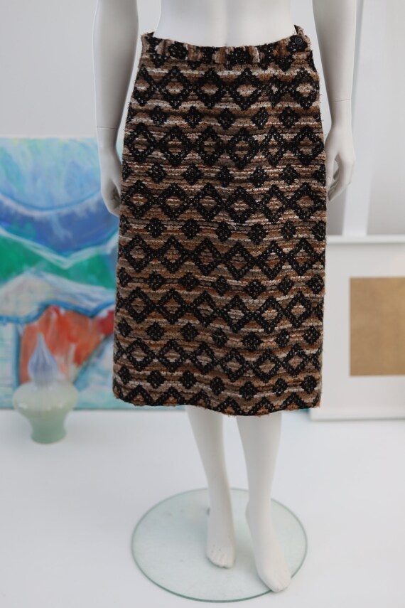 Arola vintage hand loomed wool skirt / retro patt… - image 7