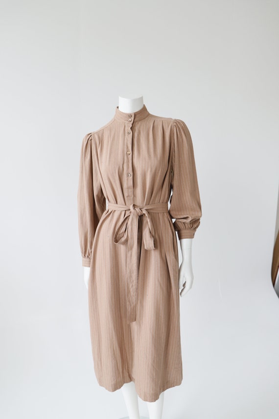 Arola vintage midi dress / raw silk shirtdress / … - image 5