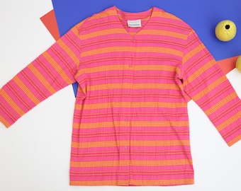 Vintage Marimekko MARJA SUNA Pink Striped Textured Shirt / - Etsy