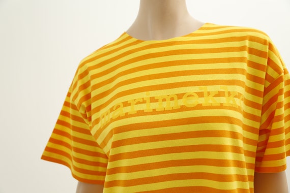 Marimekko vintage yellow striped tasaraita T-shirt - image 6