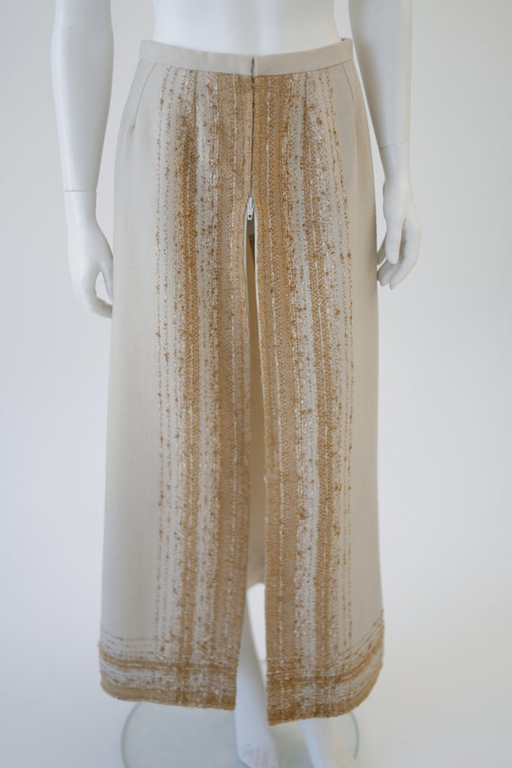 Arola vintage hand loomed long wool skirt / retro… - image 5