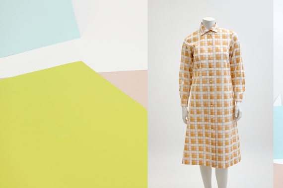 Marimekko vintage buttoned up utilitarian midi dr… - image 1