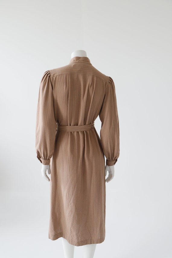 Arola vintage midi dress / raw silk shirtdress / … - image 2