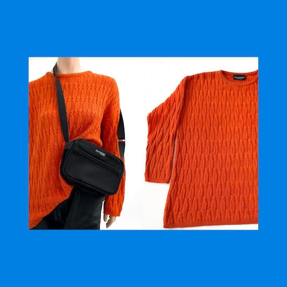 Marimekko vintage oversized orange braided cotton