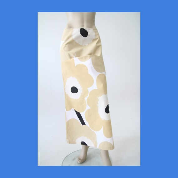 Beige MARIMEKKO Unikko Maxi Skirt Bold Flower prin