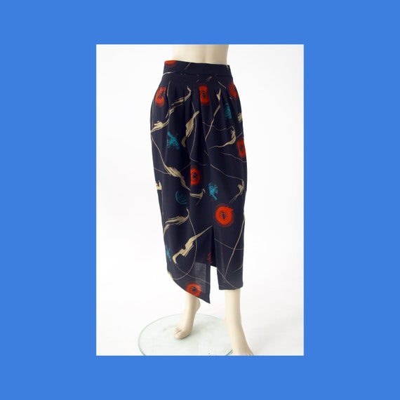 Vintage Marimekko abstract patterned wool midi ski