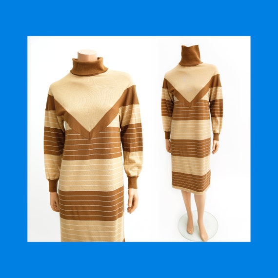 Finnwear vintage knit jersey wool-blend shift dres
