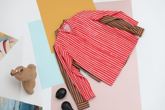 Marimekko classic striped Jokapoika Piccolo red an