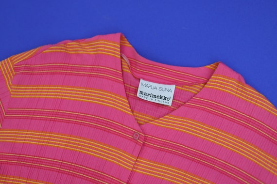 Vintage Marimekko MARJA SUNA pink striped texture… - image 4