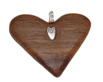 Pendentif en bois « Hearty » avec argent 925