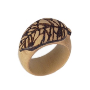 wooden ring &quot;The Leaf&quot;