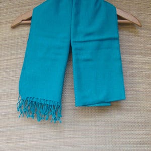 Blue Green Rebozo Shawl Wrap Handwoven Cotton from Mexico