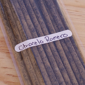 20 Rosemary & Citronella Incense Sticks Handrolled In Mexico Long Duration 1.5 hours