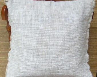 Cream Cushion Cover Sham Pillow Handwoven Cotton Mayan Mexican Chiapas