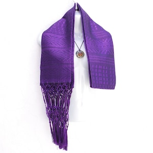 Violet Rayon Mexican Rebozo Shawl Scarf