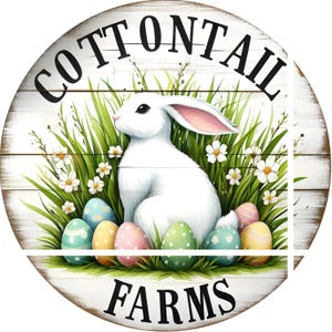 Easter rabbit metal wreath sign, easter bunny spring Round sign, Wreath attachment, Wreath center, easter tiered tray sign