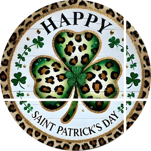 Round metal wreath sign, st. Patrick&#39;s Day, Shamrock Welcome sign, Wreath center, attachment, Plaque