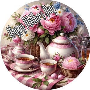 Peonies Teacup Sign: Mother&#39;s Day Tea Party Centerpiece