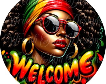 Diva Queen Metal Wreath Sign: Juneteenth Welcome Attachment