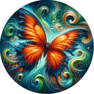 Monarch Butterfly Metal Sign: Vibrant Wreath Centerpiece