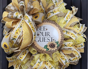 Sunflower Bee Wreath