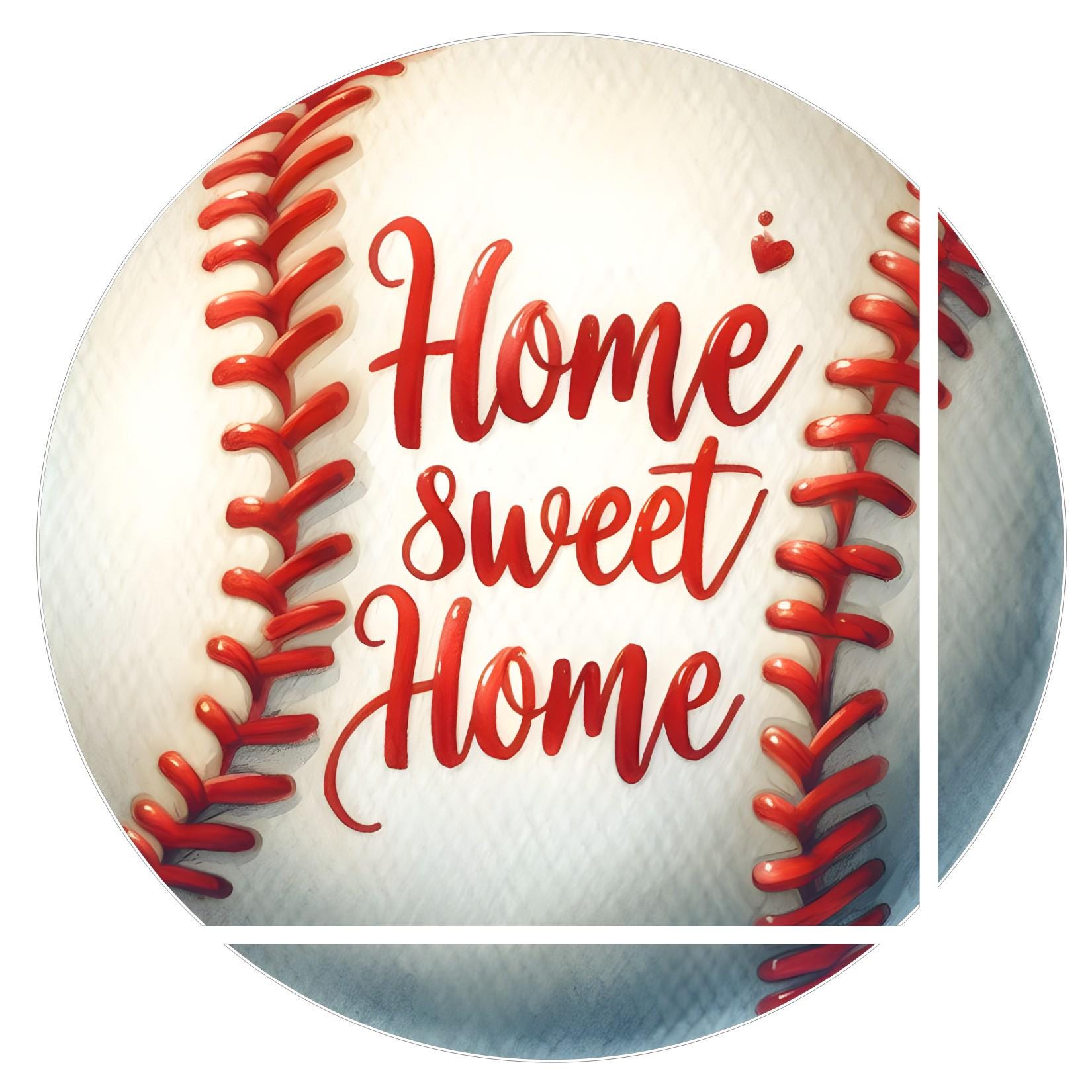Home Sweet Home Baseball Metal Sign - Wreath Attachment