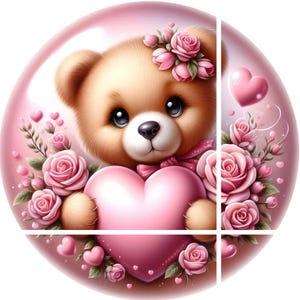 Valentine's Day teddy bear wreath sign, Hearts roses, Wreath attachment, wreath center, Plaque, Farmhouse Valentine