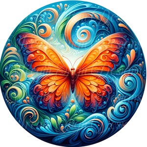 Monarch Butterfly Metal Sign: Vibrant Wreath Center