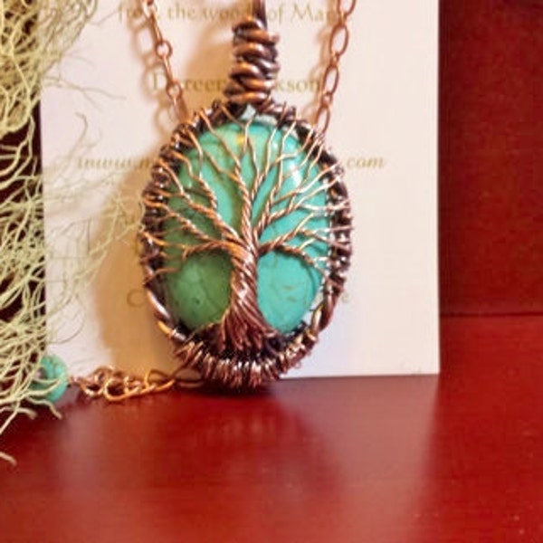 Tree of Life w/ Turquoise Stone and Matching Extender Bead