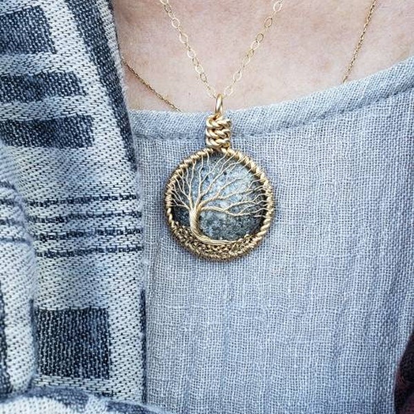 Memorial Tree of Life Necklace by Maidinthewoods Complete Necklace Listing Including Stone Moon Pet Memorial Handmade by Doreen Dickson