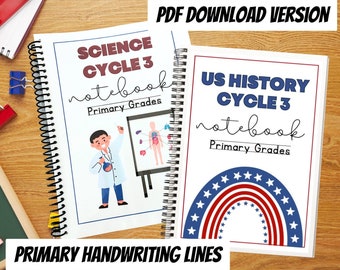 Cycle 3 Classical Conversations - Science AND History Notebook - Memory Work - Journal - PRIMARY Lines - PDF Download