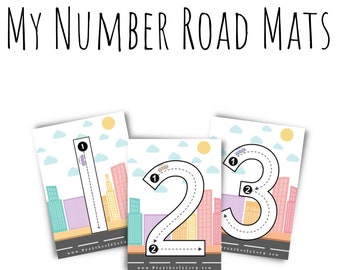 Number Road Mats - Zahlenschreibübung im Vorschulalter