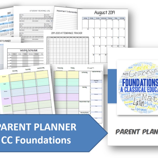 2023-2024 Parent Planner - Foundations Cycle 1 2 3 Planner (INSTANT DOWNLOAD)