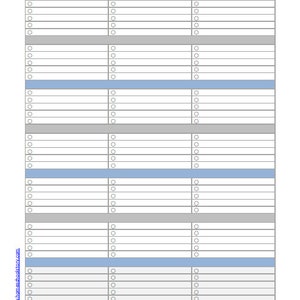May include: A printable daily planner with a checklist for Wednesday, Thursday, and Friday. The planner has a light blue and gray color scheme.