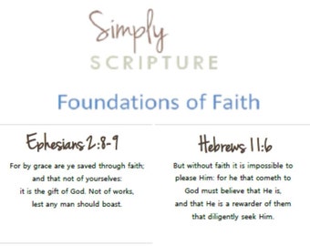 Simply Scripture Foundations of Faith - Memory Cards - (INSTANT DOWNLOAD)