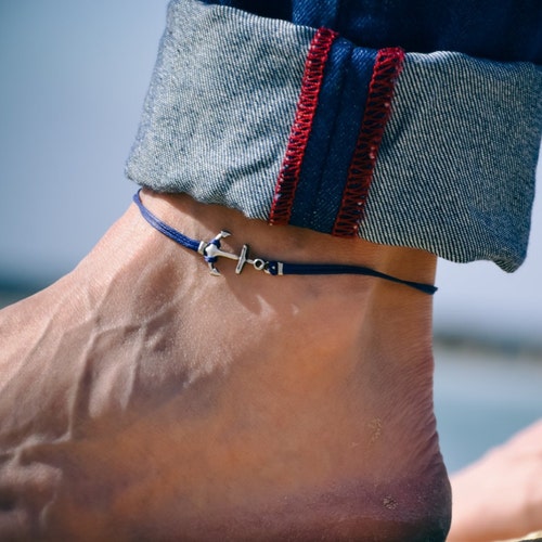 Anklet for Men Silver Links Chain Ankle Bracelet Cuban Etsy