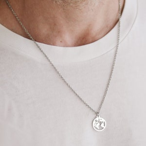Weltkugel Kette Weltkarte Weltkugel als Geschenk für Ihn, Weltkugel als Geschenk für Ihn, Weltkugel Globus, Weltkarte Globus, Globus Karte Anhänger, Weltkugel