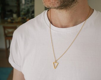 Triangle Necklace for Men Groomsmen 