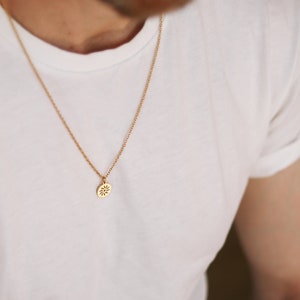 Sun Necklace for Men Groomsmen Gift Men s Necklace Gold Sun