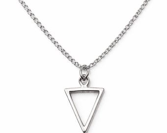 Collana triangolare per uomo, ciondolo a triangolo invertito placcato argento, catena in acciaio inossidabile, gioielli da uomo, lunghezza personalizzata, regalo per uomo