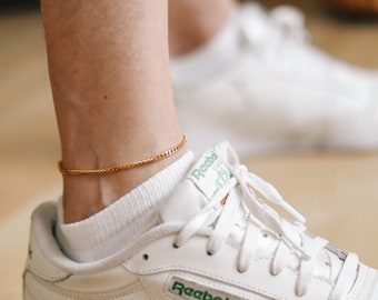 Cavigliera con catena in oro per uomo, braccialetto alla caviglia impermeabile, catena in oro, regalo per lui, gioielli da uomo in acciaio inossidabile, regalo per la festa del papà