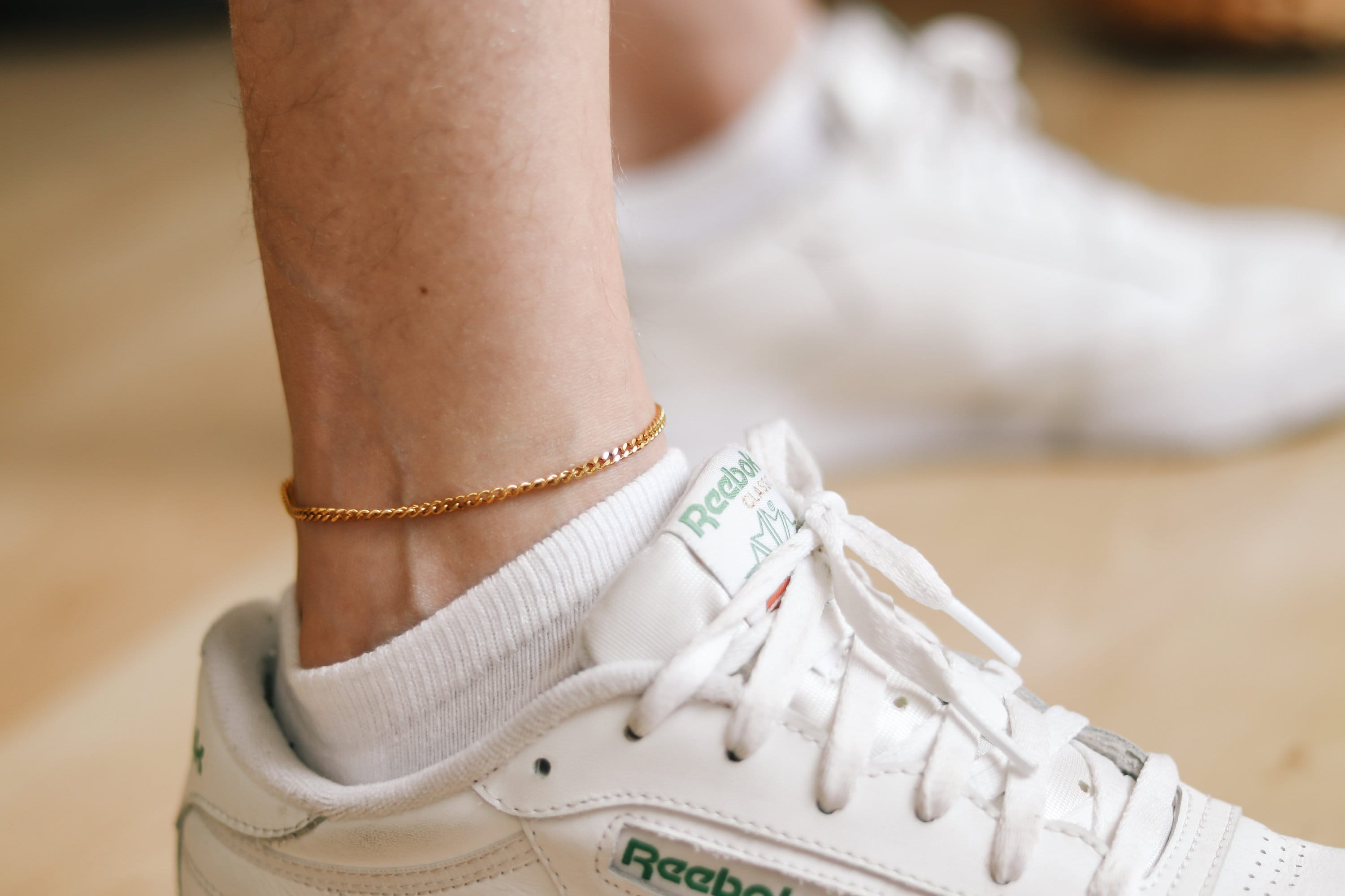 Mens gold anklet sale