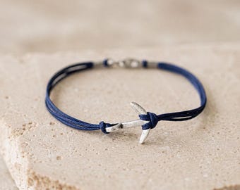 925 Sterling Silver Anchor Bracelet, Silver Anchor Charm, Men