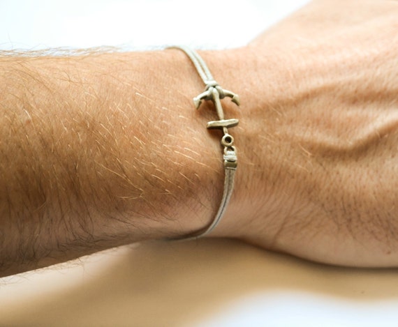 Anchor bracelet, black multi-cord bracelet with a silver plated anchor charm,  nautical jewelry, minimalist jewelry, sailor, sea, beach jewel : Amazon.ca:  Handmade Products