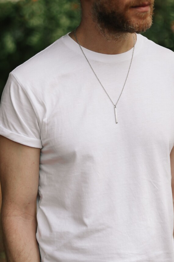 Bar Necklace for Men Groomsmen Gift Men 
